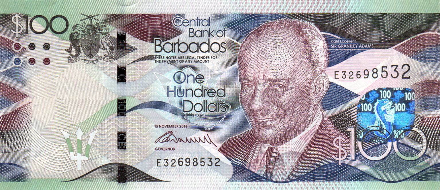 Barbados new date (15.11.2016) 100-dollar note (B237b) confirmed ...