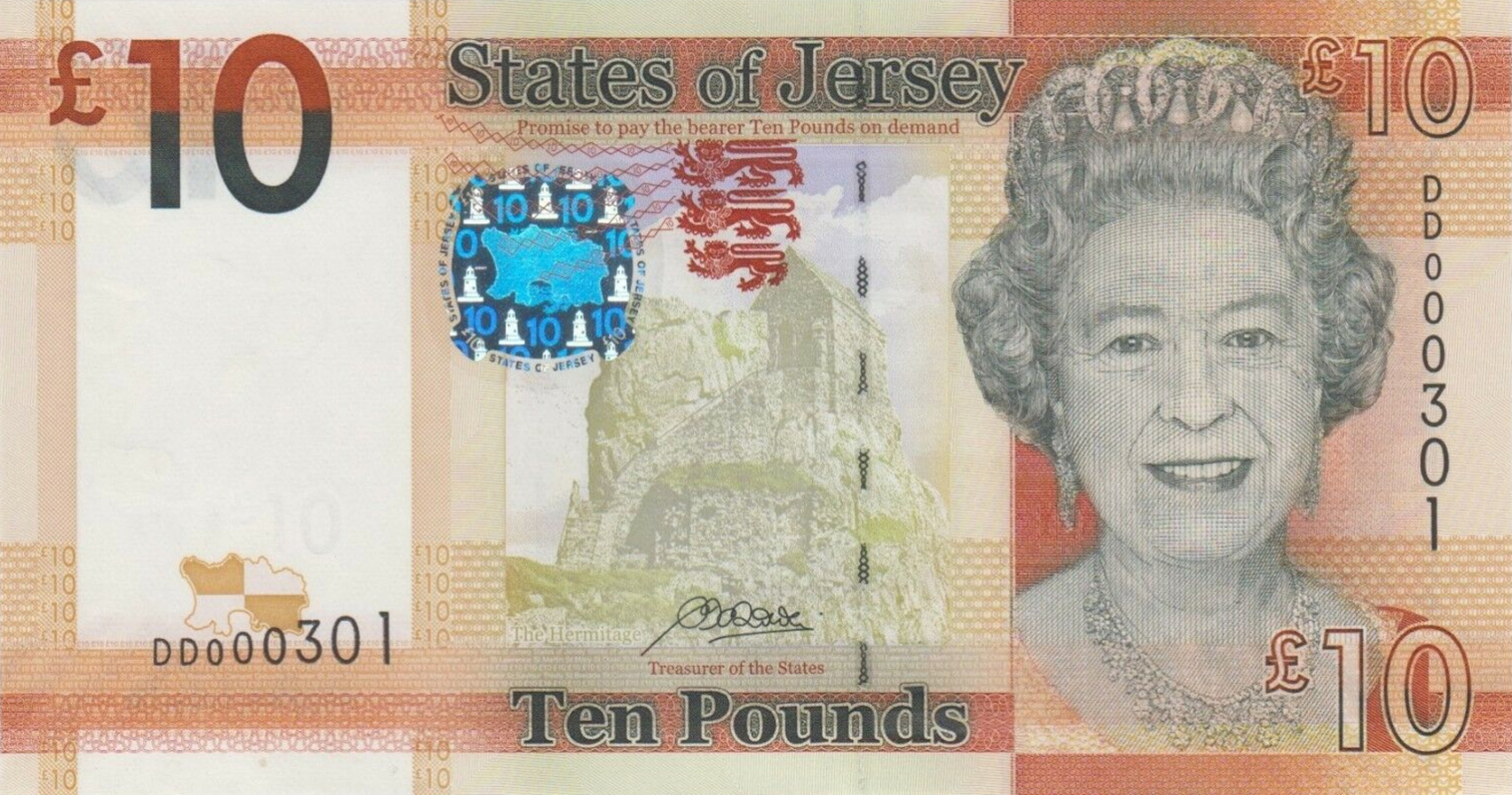Jersey new signature 10-pound note 