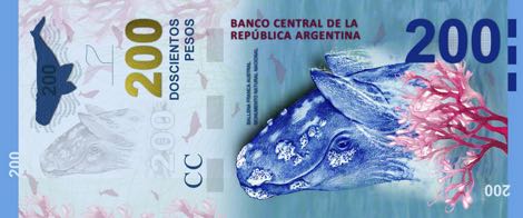 2016 P-New Southern Right Whale Unc Argentina 200 Pesos