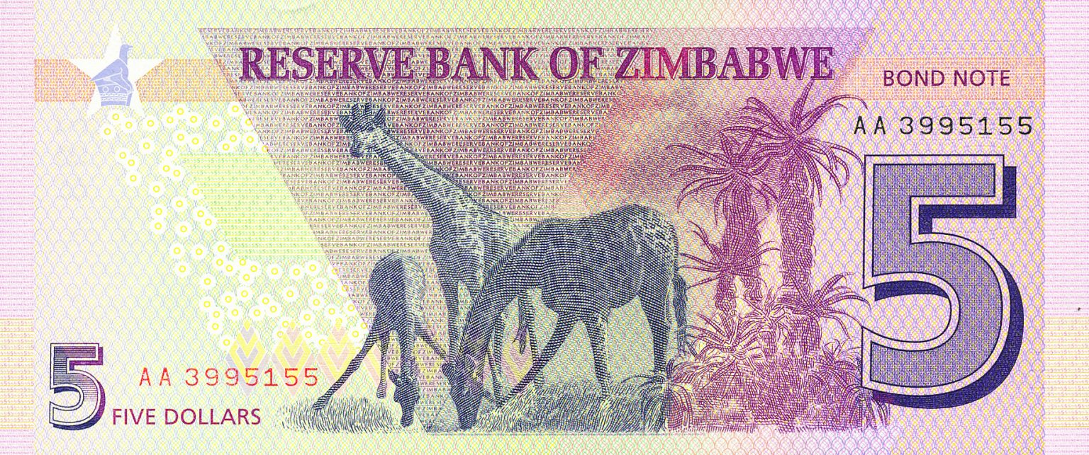 Zimbabwe new 5-dollar bond note (B191a) confirmed – BanknoteNews