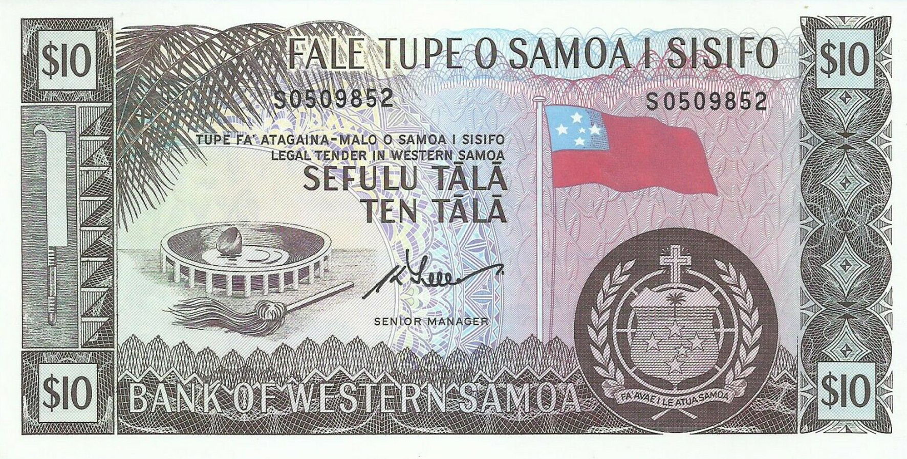 Samoa 2 Tala 1967-2020 Limited official reprint 2020 Serie S UNC Lemberg-Zp 
