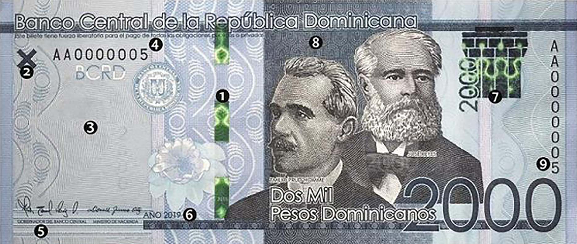 Dominican Republic new 2,000-peso dominicano note reportedly introduced