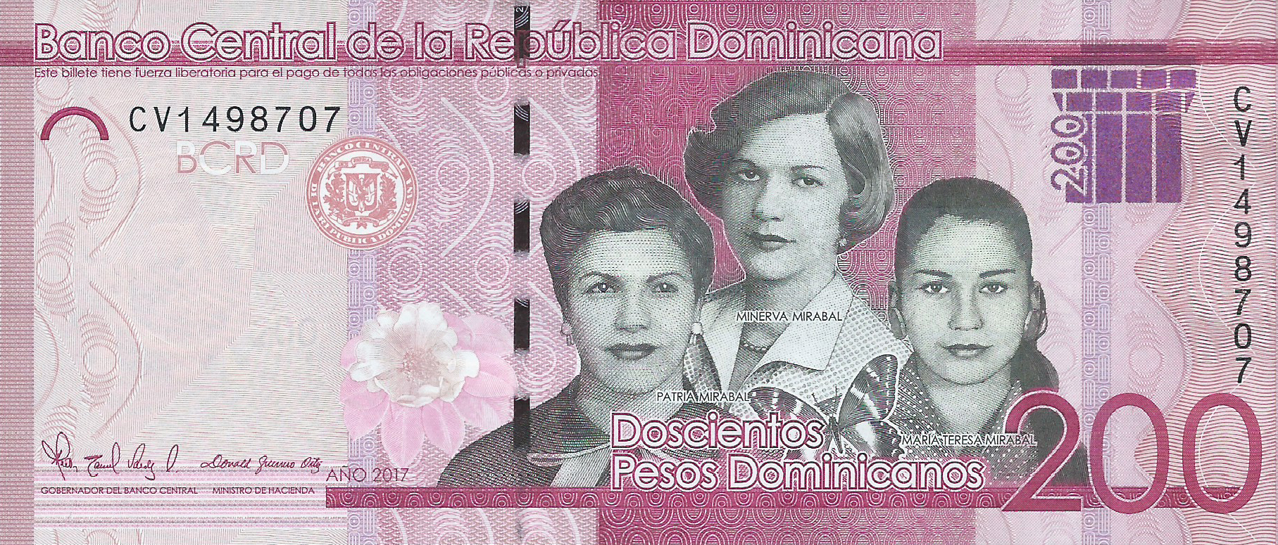 Dominican Republic New 200 Peso Domincano Note B729a Confirmed Banknotenews