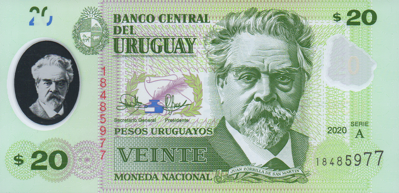 Details about    URUGUAY NEW POLYMER UNC NOTES 20 & 50 PESOS, 