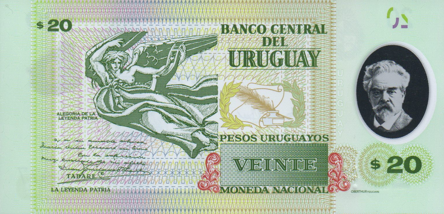 thumbnail image 2 of Uruguay 20 & 50 Pesos Uruguayos 2020 Polymer Banknote Set – P-New, A-Serie UNC 2 of 5