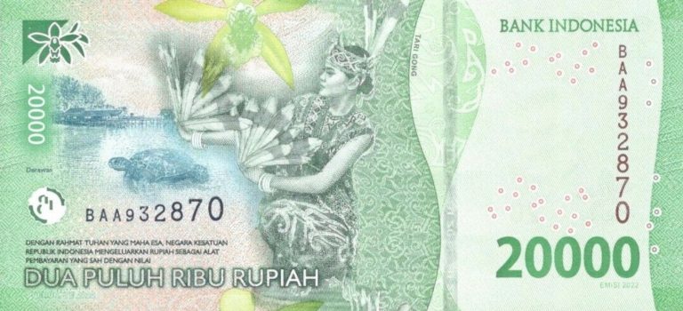 Indonesia new 20,000-rupiah note (B621a) confirmed introduced on 18.08. ...
