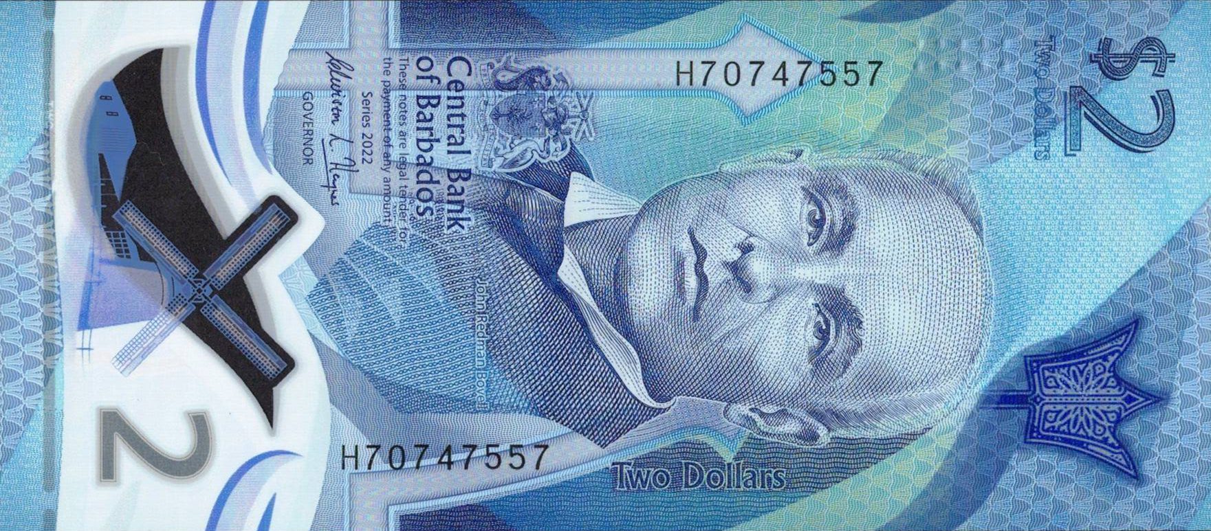 Barbados new 2-dollar polymer note (B239a) confirmed – BanknoteNews